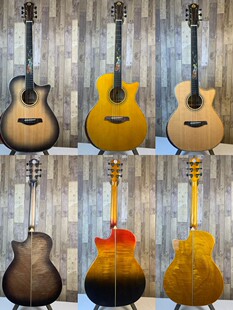 创作者演奏家吉他,云杉虎纹枫木单板亮光,加靠手。弦距超低!