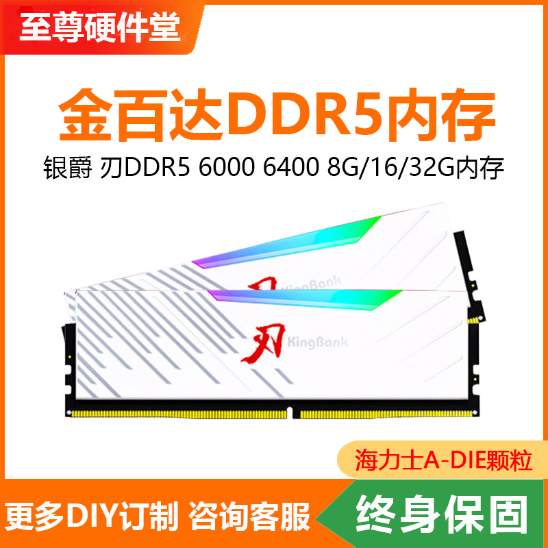 金百达DDR5 6000 6400MHZ 8G 16G 32G套装条海力士马甲台机式内存 电脑硬件/显示器/电脑周边 内存 原图主图