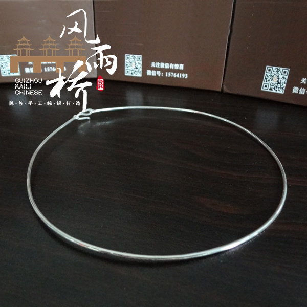 【苗乡风雨桥】民族手工复古99纯银项圈女款锁骨项链宝宝足银项圈,饰品/流行首饰/时尚饰品新,项链,淘宝优惠券,粉丝福利购,淘宝优惠卷