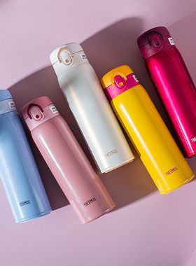 膳魔师保温杯316L不锈钢水杯男女学生杯子带硅胶耐磨底垫TCMD-501