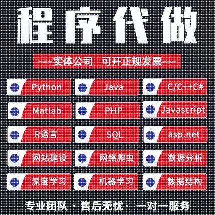 Java程序代编代做C语言c++代码python爬虫c#.net设计前端软件开发