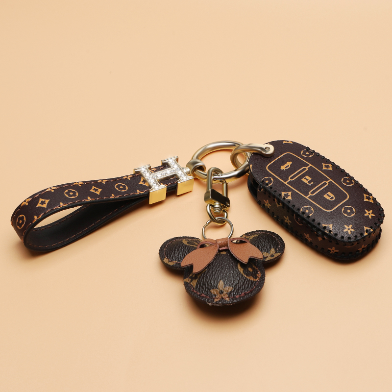 经典老花皮包 启辰车钥匙套专用扣 高档奢华