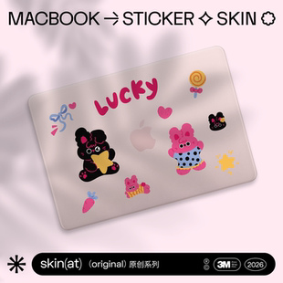 SkinAT适用苹果MacBook Air 15 M5贴膜 萌系彩色卡通风格 笔记本外壳贴纸 MacBook Neo保护膜 可定制3M不留胶