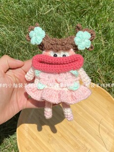 DIY钩织大嘴妹耳机套毛线编织材料包自制礼物送朋友可爱手工