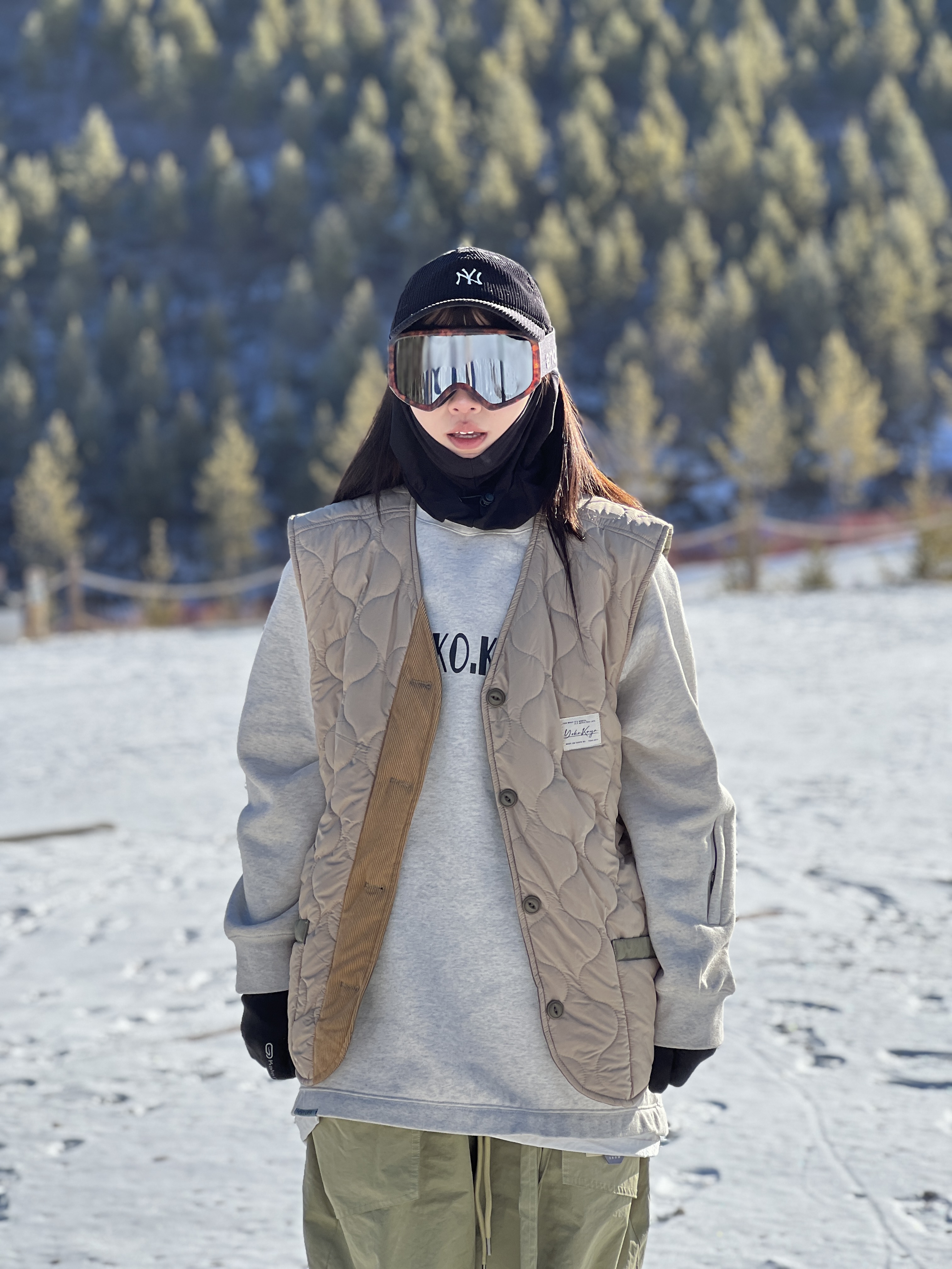 YOKOKAYA平花滑雪服男女单双板中性丝棉保暖防水双面穿马甲新品