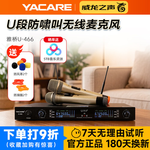 雅桥专业动圈家庭KTV无线话筒k歌