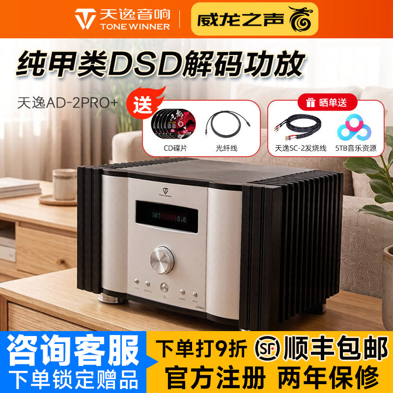 Winner/天逸 AD-2PRO+纯甲类家用大功率发烧DSD解码HIFI平衡功放