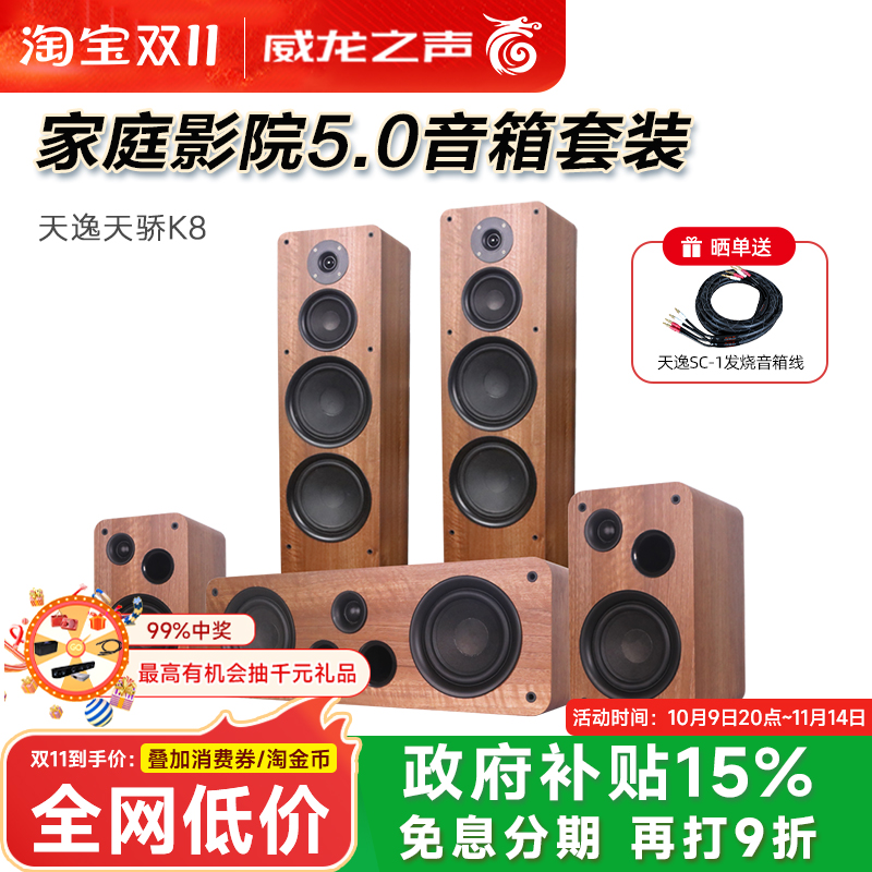 Winner/天逸 天骄K8家庭影院5.1音箱发烧八寸三分频落地音响KTV套
