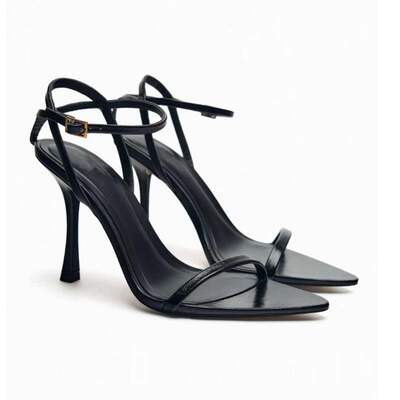 黑色细带法式气质高跟凉鞋女夏季