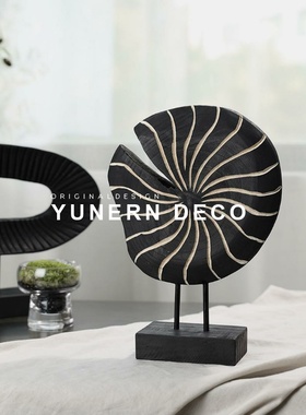 实木名宿摆件木质装饰侘寂风