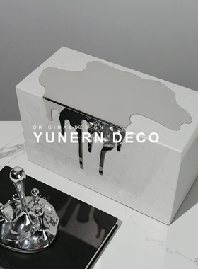 现代简约轻奢家居客厅玄关大理石摆件售楼处样板房间展示架装饰品