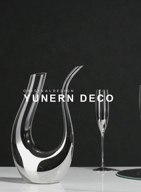 轻奢风玻璃酒杯样板房间软装饰品