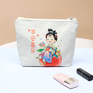 大容量化妆包印花时尚 2025新款 女帆布包高颜值百搭便携拉链收纳包