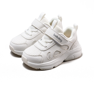 巴布豆小白鞋童鞋儿童白色运动鞋春季防滑幼儿园男宝女童鞋子
