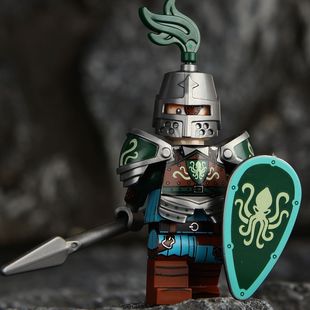 中世纪城堡乐高龙与地下城金狮白狼蝙蝠第三方积木人仔拼装 玩具