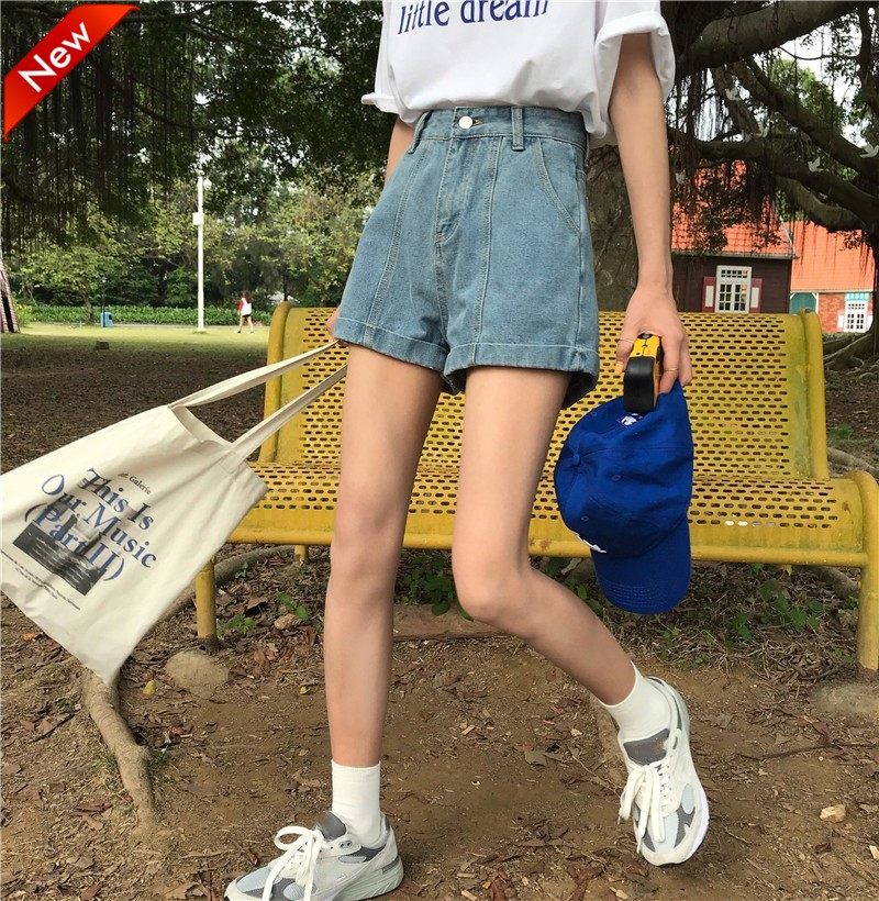 樱田川岛ins韩版夏季2020新款老爹裤牛仔裤女宽松直筒高腰短裤潮|msdalam kategori Butik wanita / wanita, seluar jeans - dari Buy2taobao.com untuk memberikan perkhidmatan ejen Taobao profesional membeli