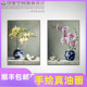 饰画玄关挂画 客厅两联蝴蝶兰花卉装 新中式 纯手绘油画现代简约欧式