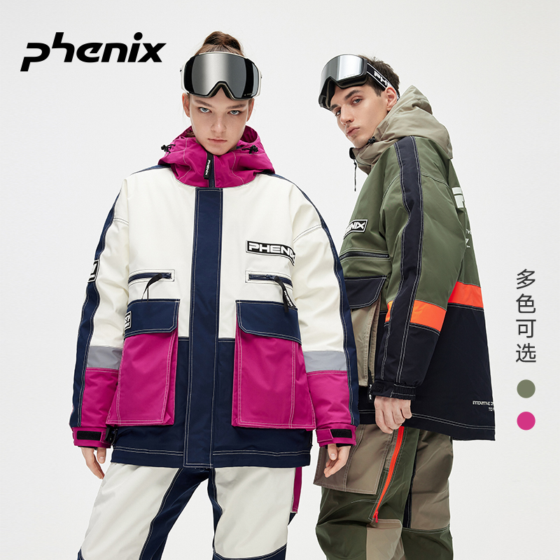 phenix菲尼克斯 SP27 男女款单板滑雪服复古撞色羽绒加厚保暖外套 户外/登山/野营/旅行用品 滑雪衣 原图主图