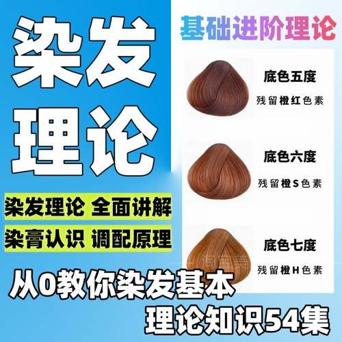 零基础到高级染发理论系统课程色彩技巧自学54集美发颜色调色教程