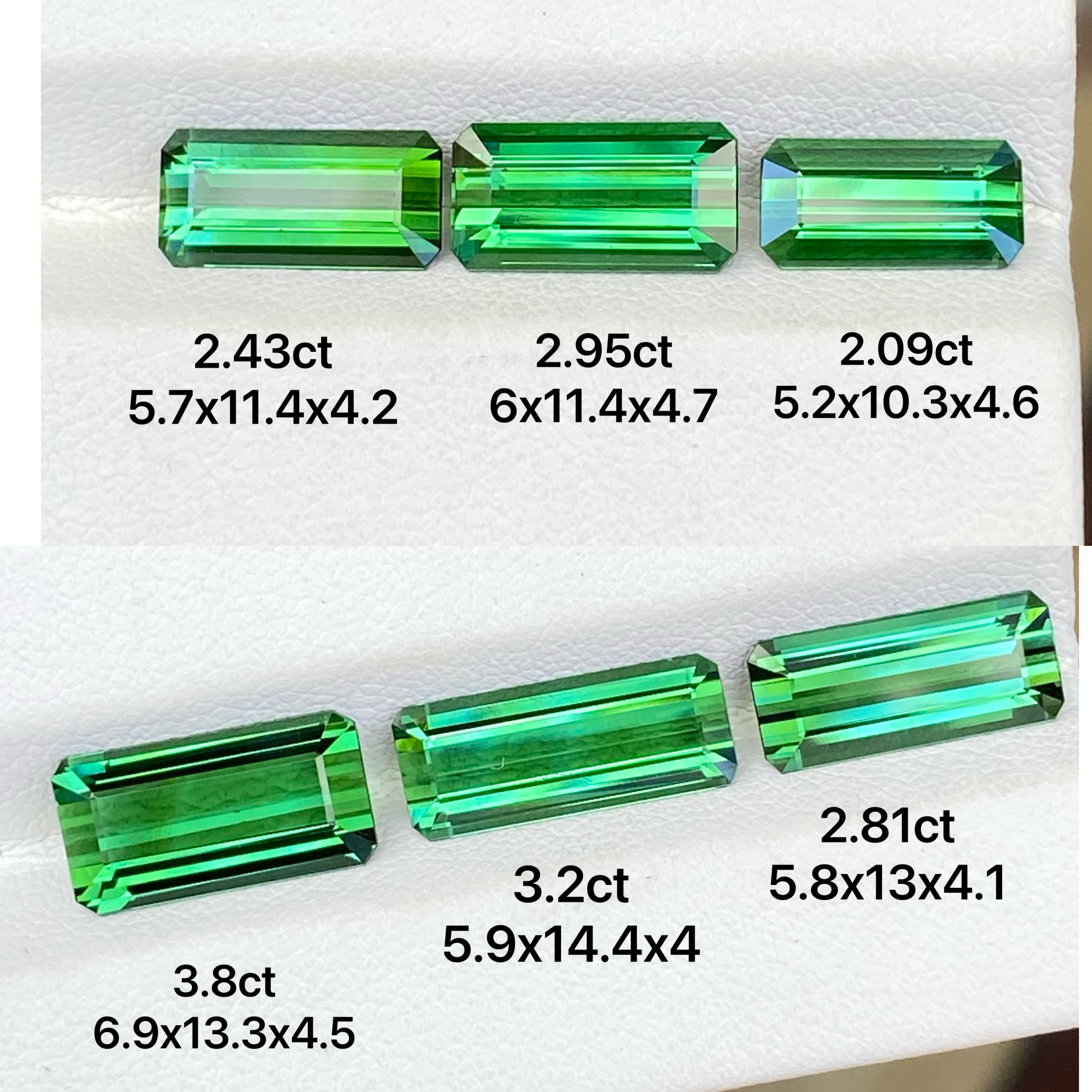 新品 天然绿碧玺长方形吊坠戒面宝石裸石自然光线颜色鲜艳漂亮