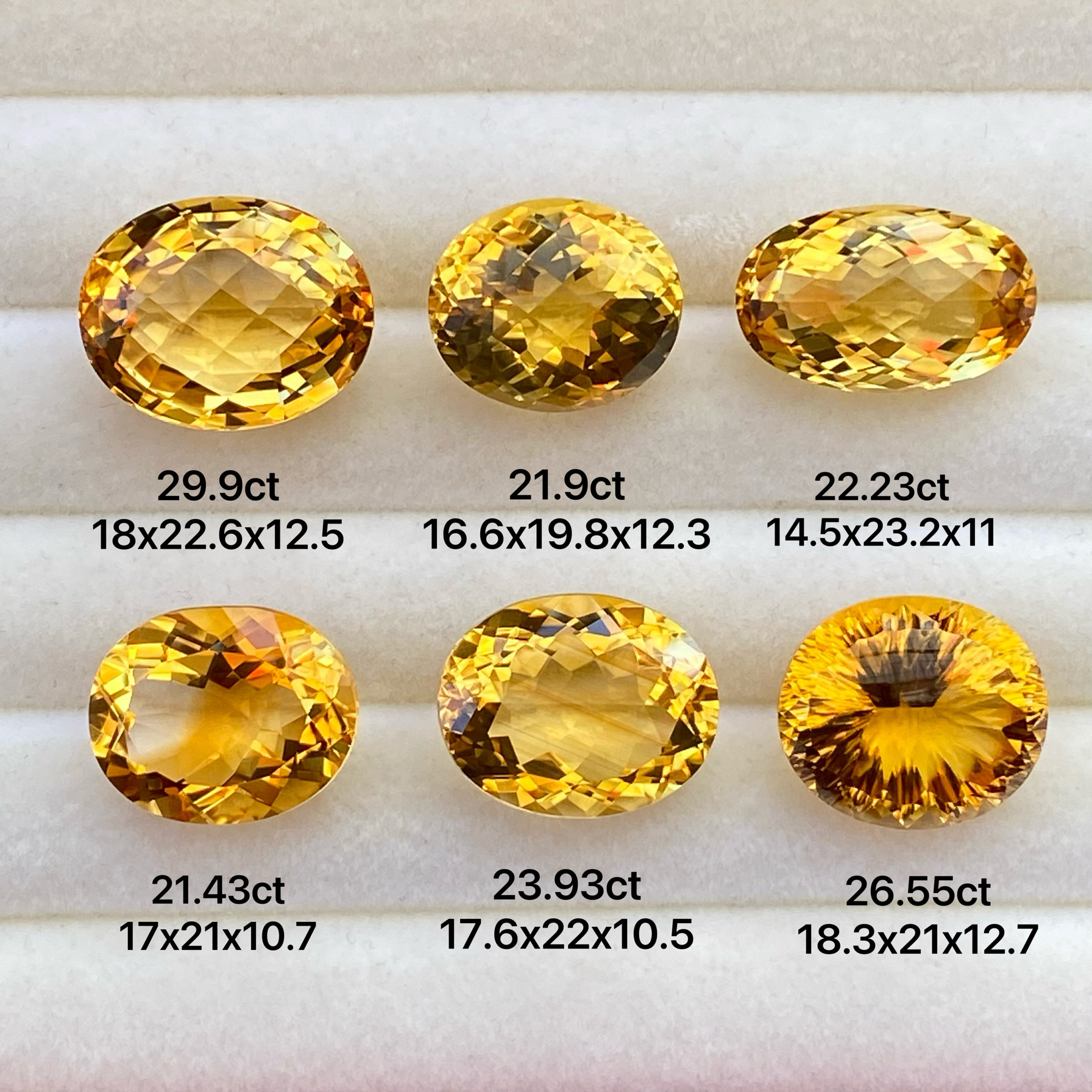 天然彩色宝石巴西黄水晶裸石 椭圆形 水滴形 祖母绿形18K首饰定制