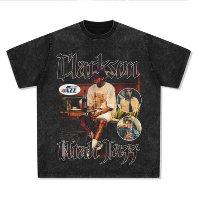 美式克拉克森印花短袖T恤休闲