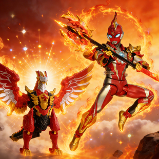 奥特曼玩具shf新款奥美迦朱雀星河装甲关节可动男儿童手办万代