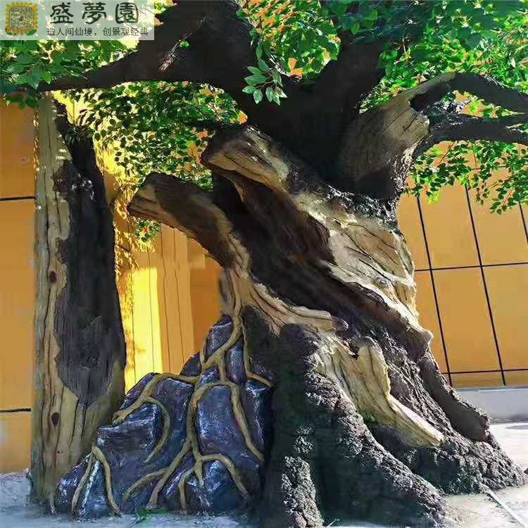 水泥树假树饭店装修包柱子仿真古树仿木雕塑仿石假山