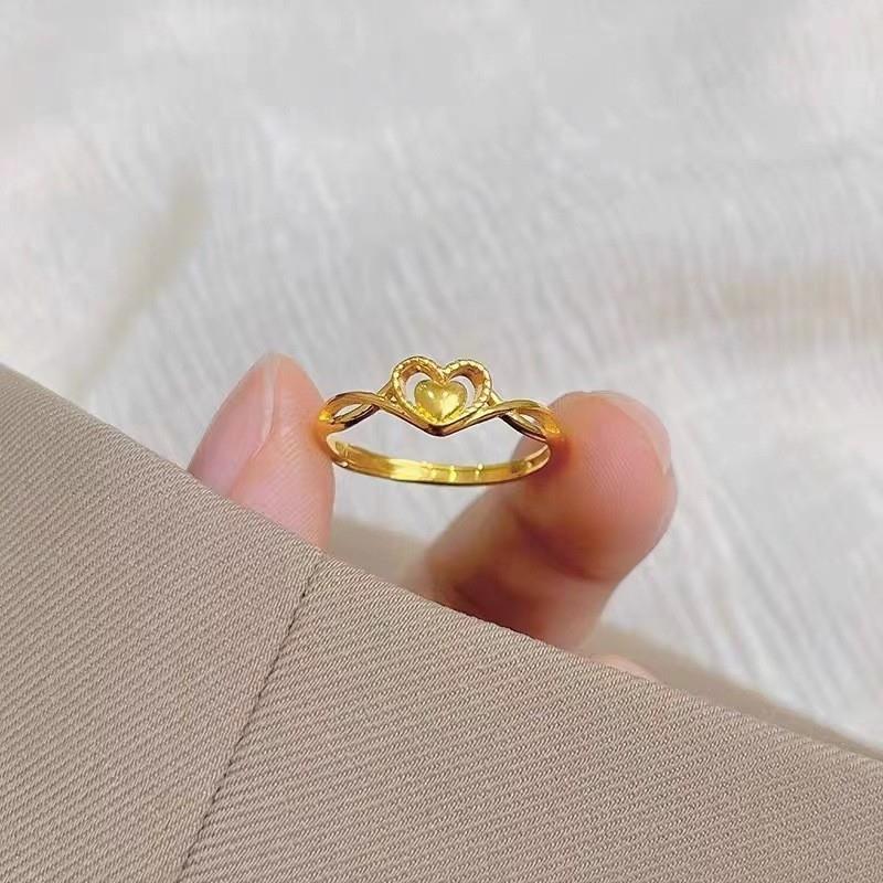 【一折专区】奥特莱斯清仓金心心相印戒指outlets女饰|金属结构件