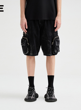 【明星同款】Organic Emotion多口袋牛仔摩登复古工装五分裤OE