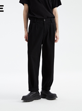 Organic Emotion牛仔弯刀长裤百搭廓形休闲水洗九分裤 OE原始情绪