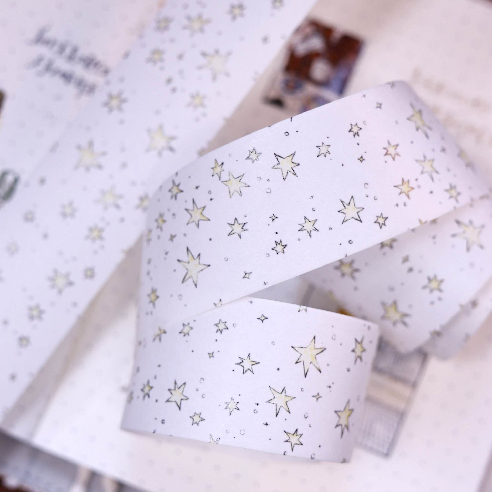 小白家文创盐铺新品小星星轻复古盐系百搭打底和纸手帐胶带,文具电教/文化用品/商务用品,和纸胶带,淘宝优惠券,粉丝福利购,淘宝优惠卷