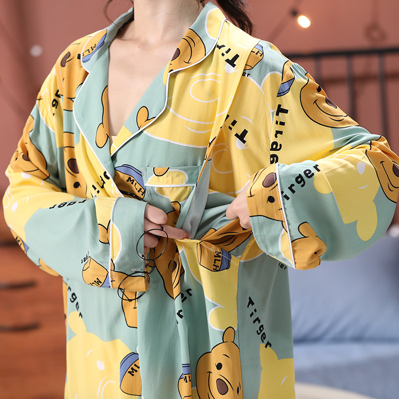 새로운 감금 옷 여름 대형 200 파운드 678개월 얇은 면 실크 산후 간호 잠옷 요양원 옷