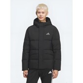 阿迪达斯adidas男女款 百搭舒适保暖连帽羽绒服KQ5519 纯色简约时尚