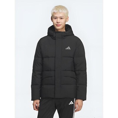 阿迪达斯adidas男女款纯色简约时尚百搭舒适保暖连帽羽绒服KQ5519