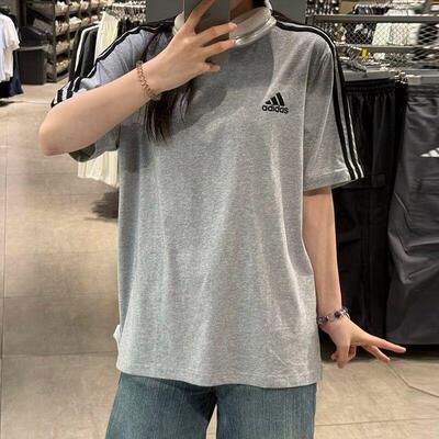 阿迪达斯adidas短袖男女款经典针织透气运动圆领T恤衫上衣 GL3735