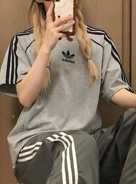 阿迪达斯adidas短袖男装女装夏季三叶草运动服透气半袖T恤 IR9455