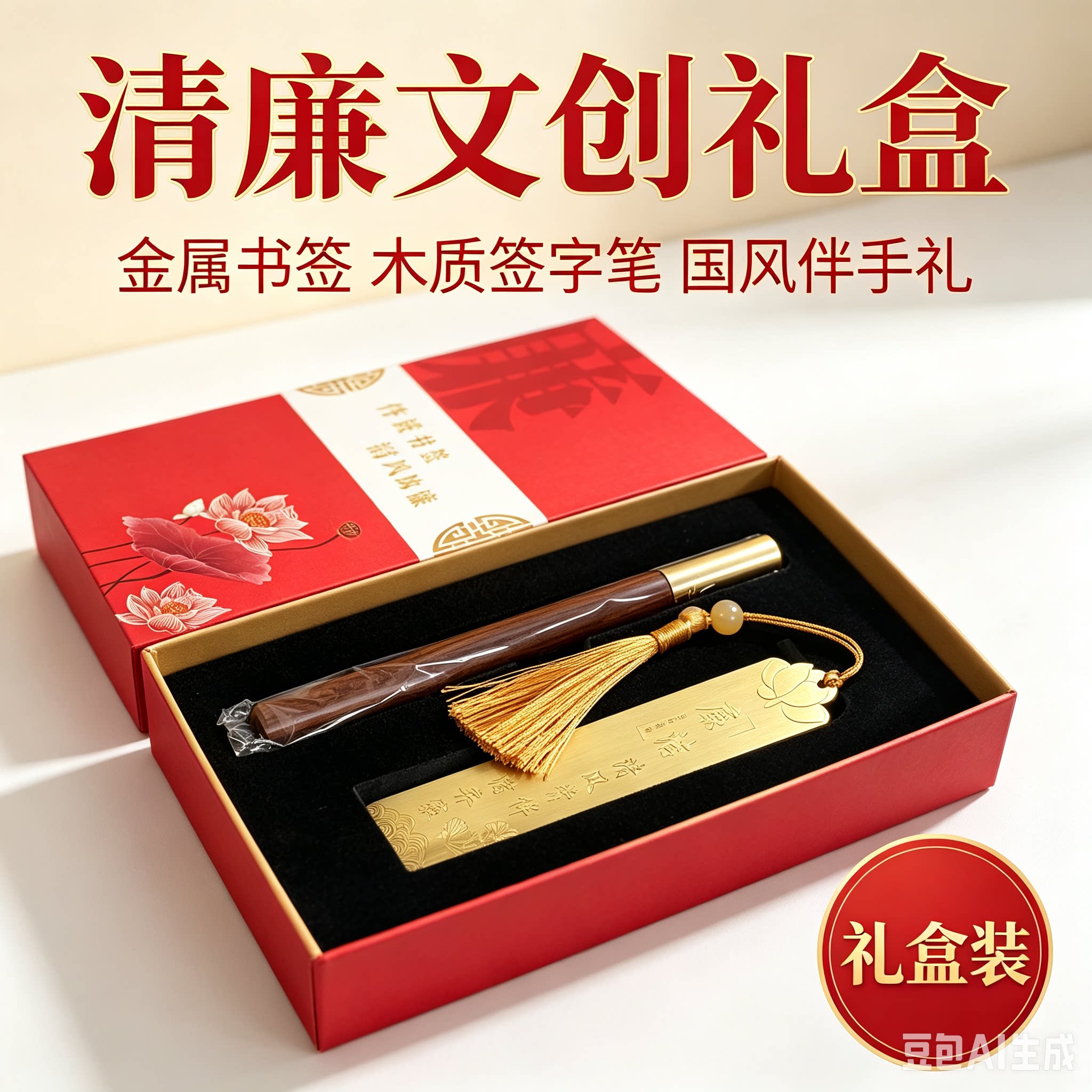 黄铜廉洁书签礼盒定制