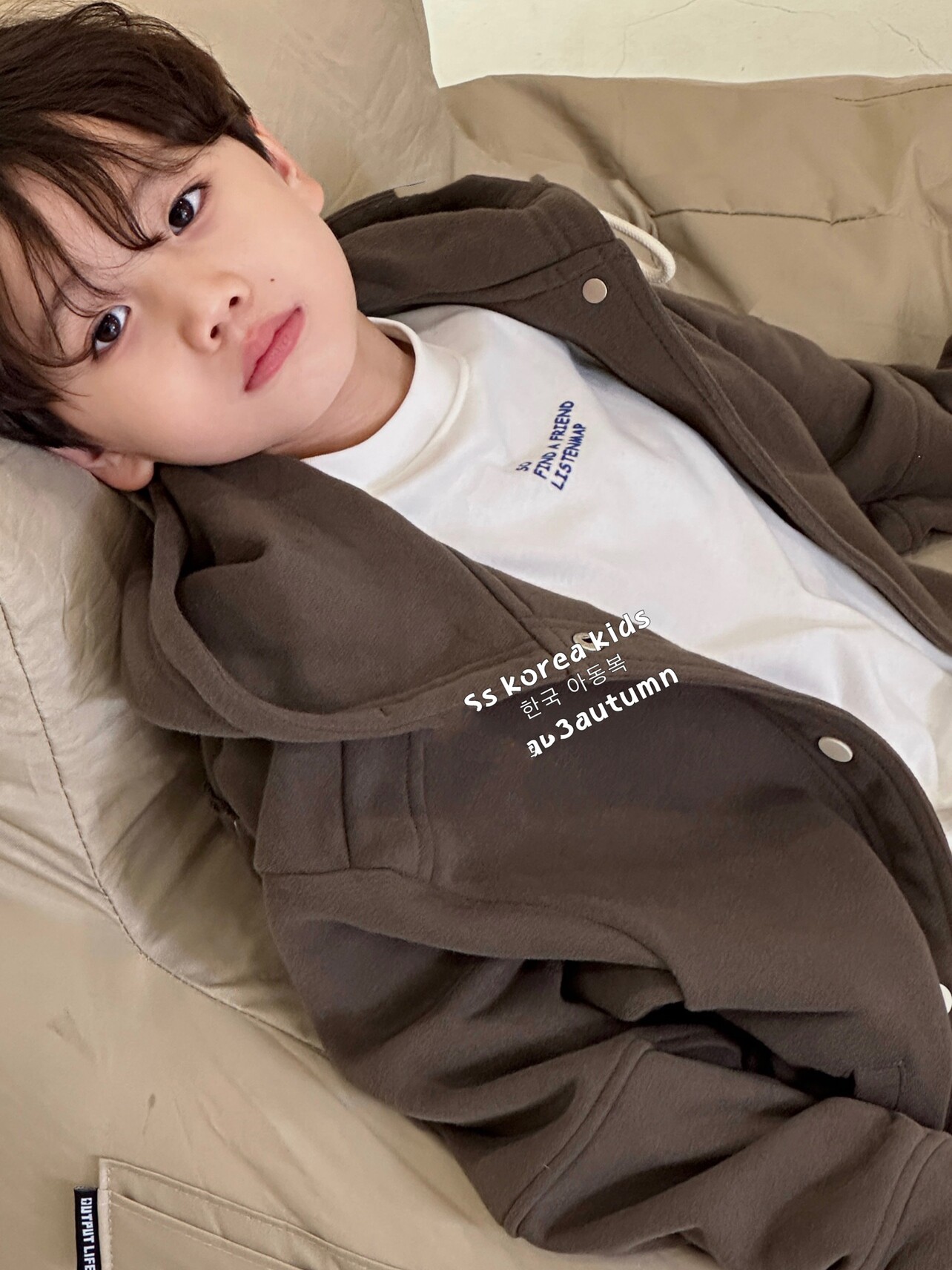 보라 한국 아동복 소년 가을 재킷 2024 새로운 아동 운동복 재킷 후드 스웨터