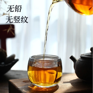 家用加厚养生喝茶杯 手工天然水晶茶杯玻璃杯不烫手无铅中式