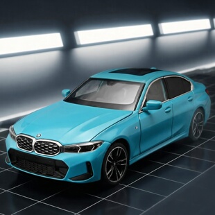 1:24黑曼巴正版授权宝马3系325li合金仿真性能高端豪华轿车六开门