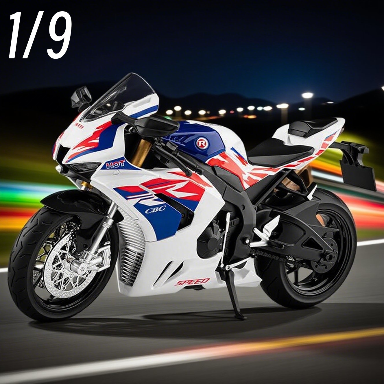 嘉业合金仿真1:9CBR1000合金声光机车模型男孩收藏摩托车玩具礼物