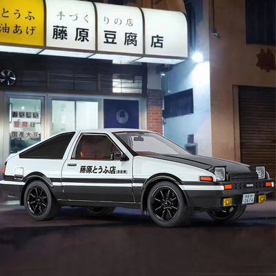 1:18头文字D藤原豆腐店AE86合金模型车秋名山男孩生日礼物玩具车3
