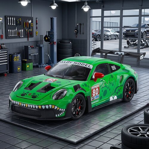 金车将合金属124声光回力玩具车