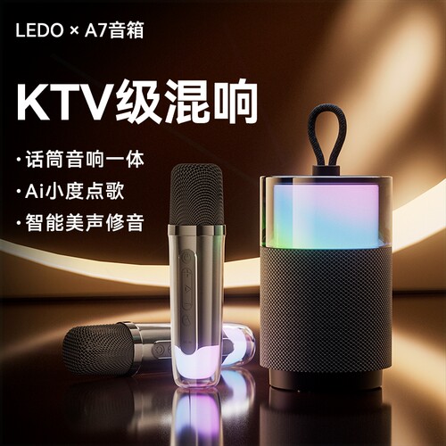 乐毒K歌音响话筒麦克风一体蓝牙