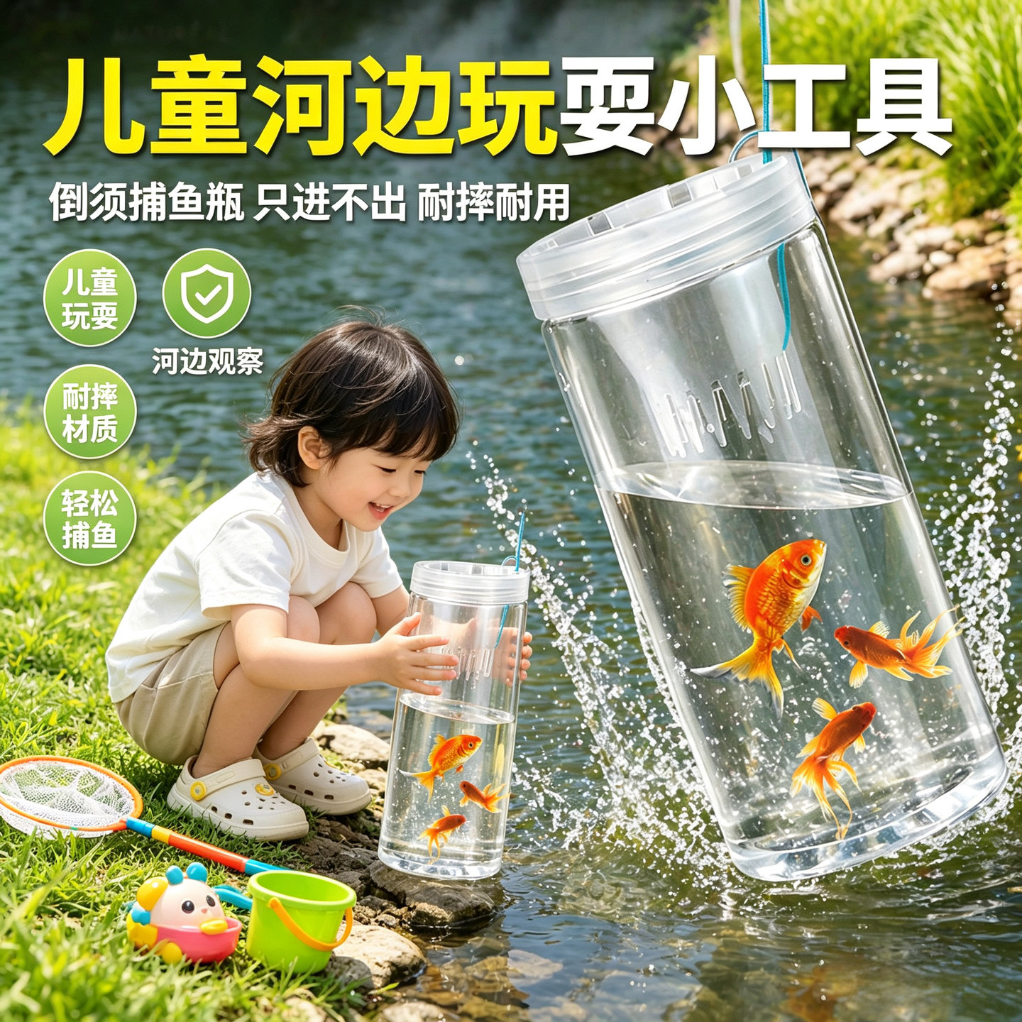 户外塑料捉鱼瓶小鱼捕虾饵料