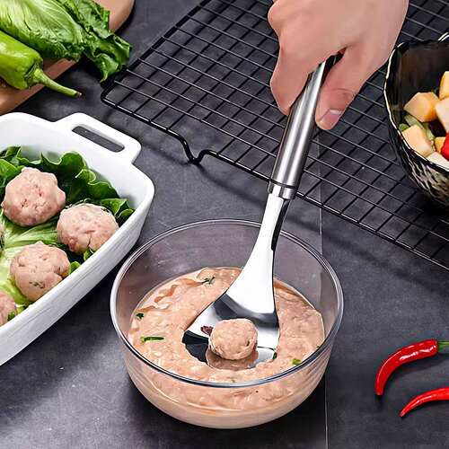 不锈钢压肉丸勺挤肉丸炸圆子模具