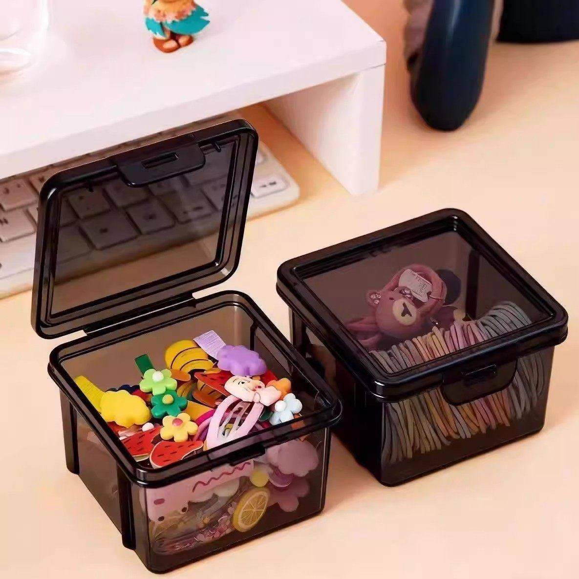 卡片收纳盒翻盖透明盒子收纳盒收纳整理防尘多功能桌面整理收纳盒,收纳整理,卡片收纳盒/册,淘宝优惠券,粉丝福利购,淘宝优惠卷