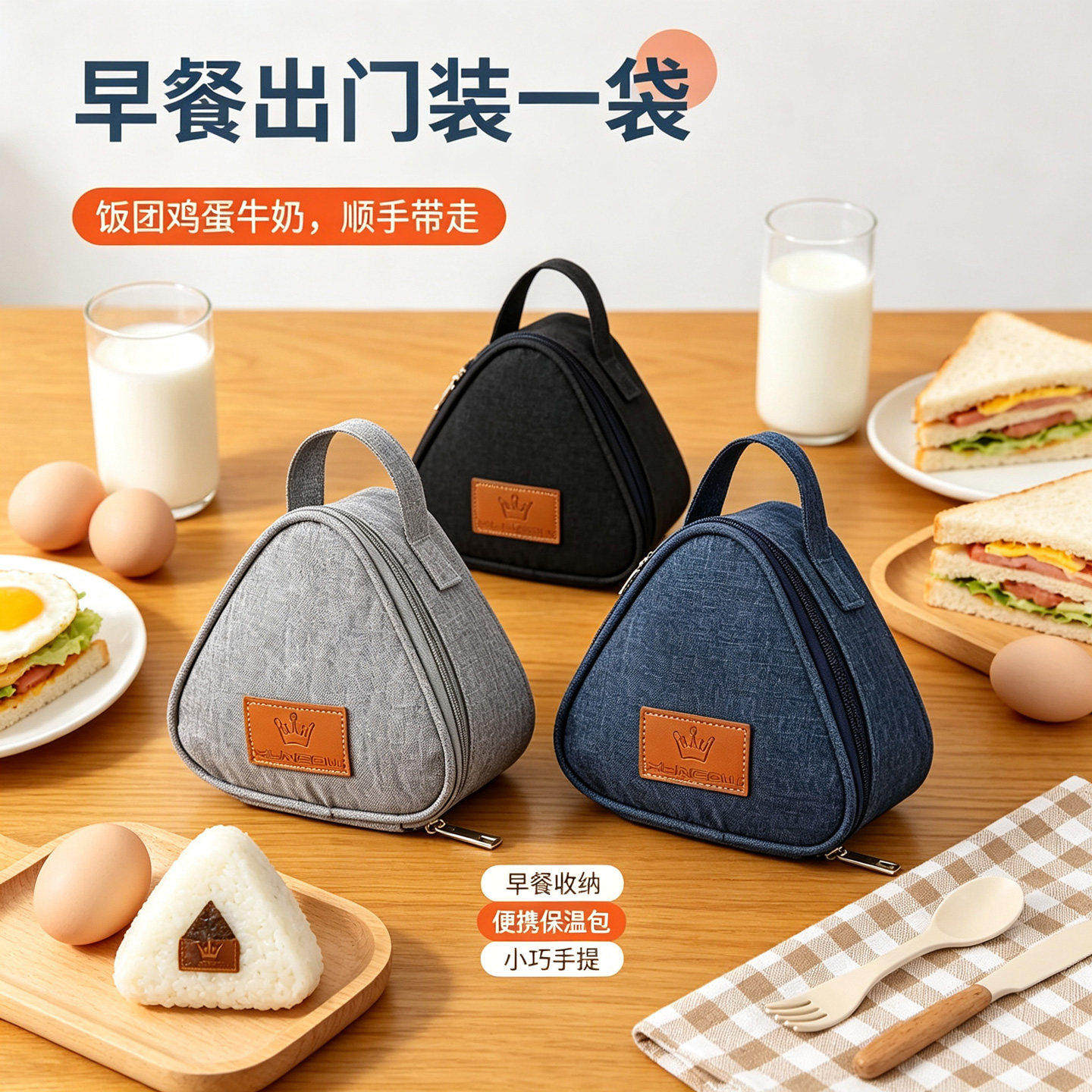 三角保温袋饭手提袋保温包