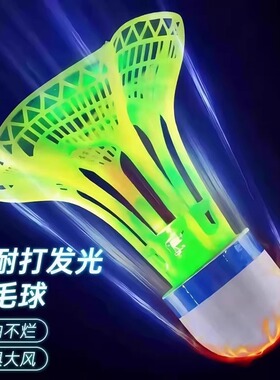 羽毛球夜光防风耐打荧光夜间室外户外球头带灯耐用晚上发光羽毛球